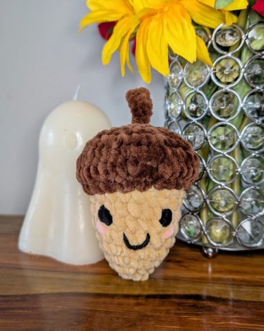 cute acorn toy, handmade crochet plushie